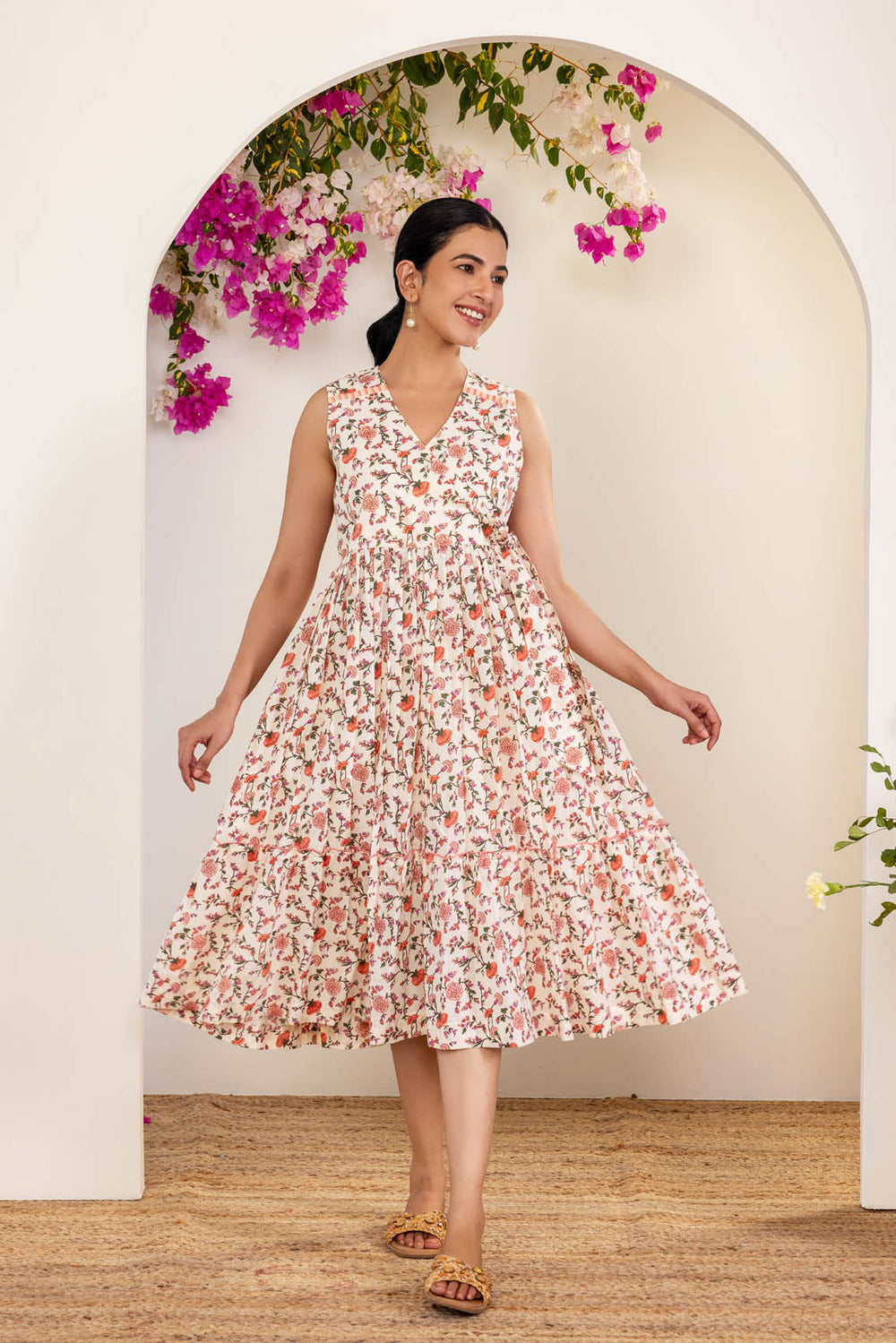 Marigold Knot Dress – Cottons Jaipur