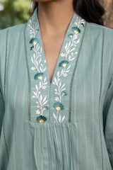 Green Dianthus Kurta