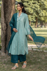 Green Dianthus Kurta