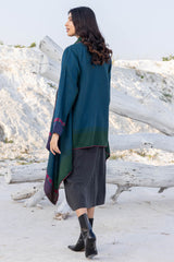 Blue and Green Woollen Coat