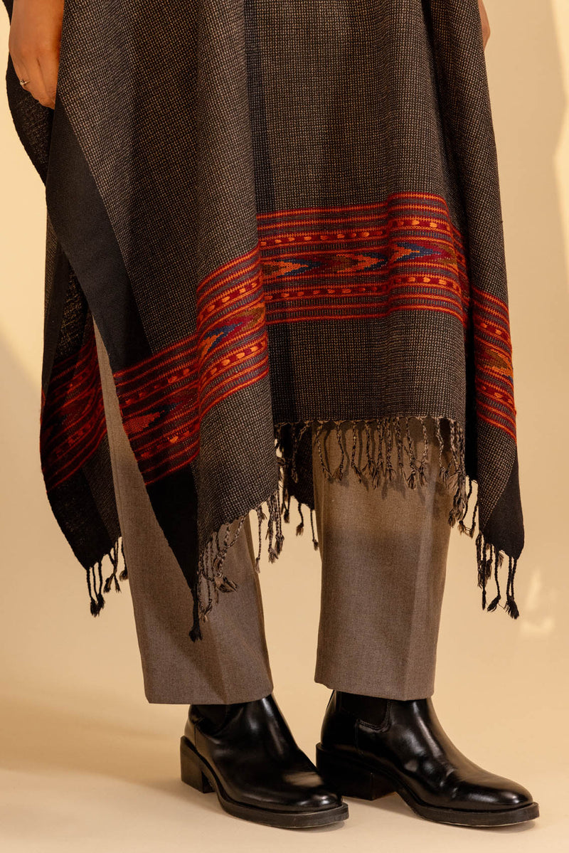 Grey Woollen Poncho