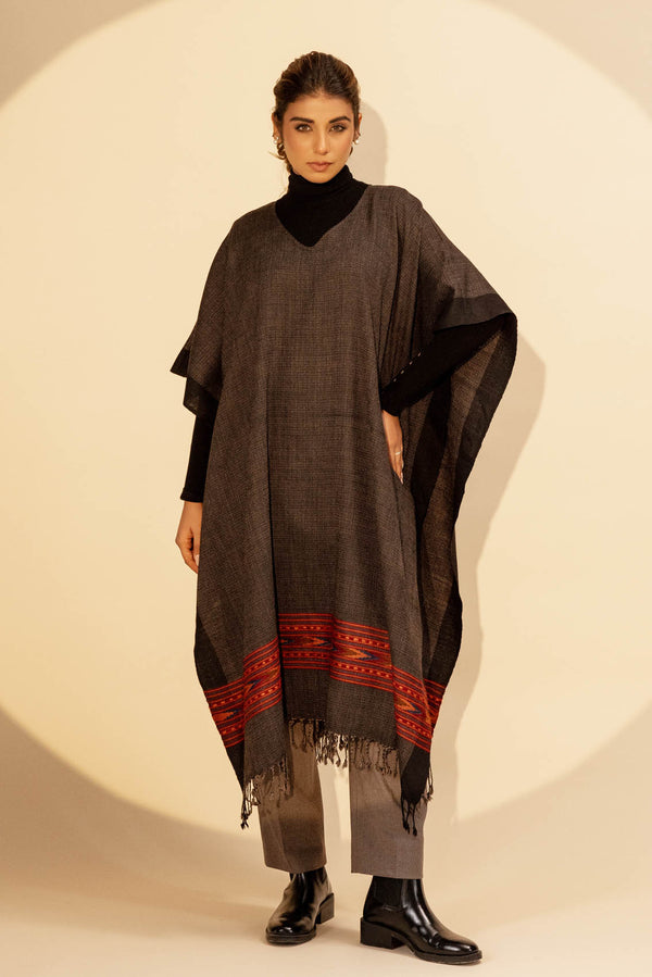 Grey Woollen Poncho