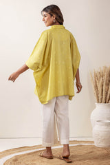 Lime Handloom Cotton Kaftan Top