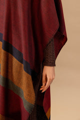 Maroon Wool Ruana