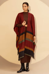 Maroon Wool Ruana