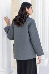 Grey Fine Twill Quilted Jacket