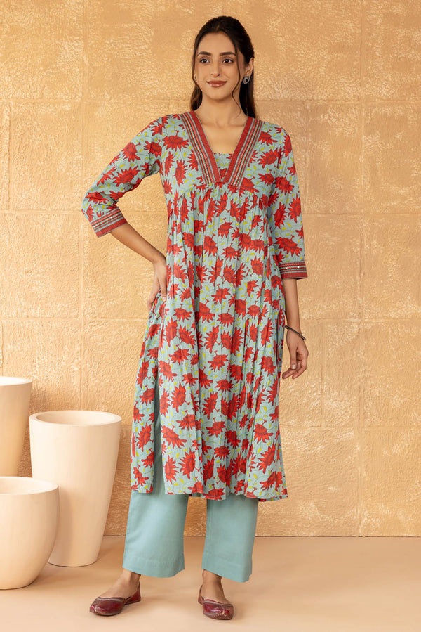 Sunflower Flowy Sage Kurta