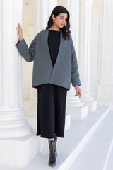 Grey Fine Twill Quilted Jacket