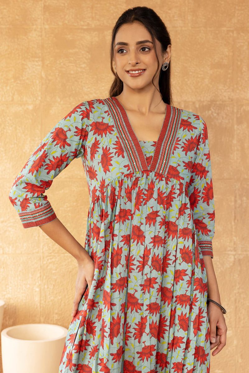 Sunflower Flowy Sage Kurta