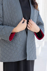 Grey Fine Twill Quilted Jacket