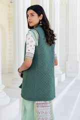 Green Fine Twill Quilted Vest