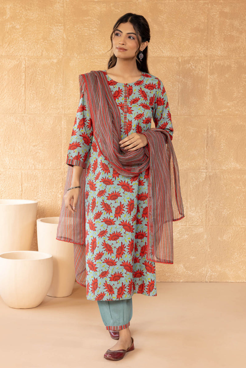 Sunflower Straight Sage Kurta