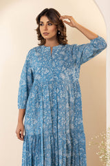 Aasmani Tiered Dress