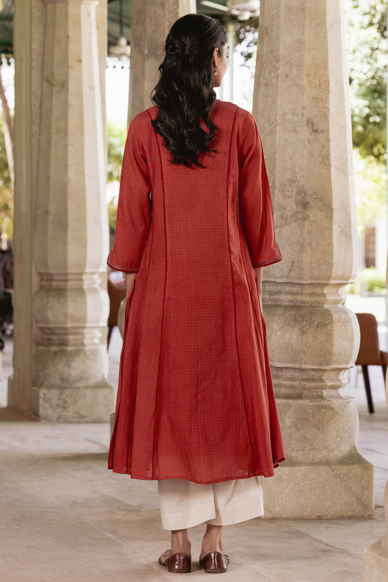 red kurta dress Vivid Red Kurta Set L