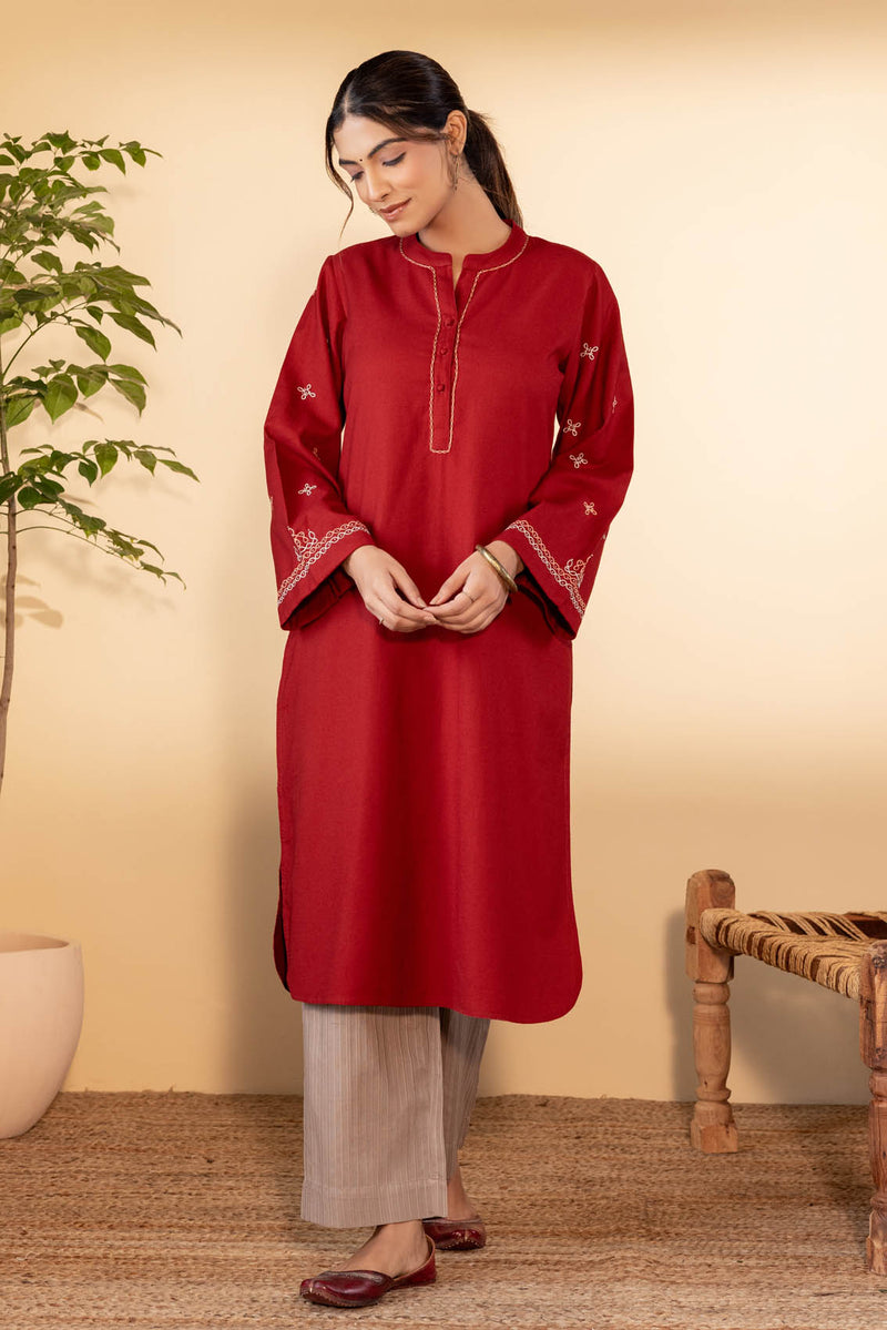 Vermillion Kolam Fine Twill Kurta