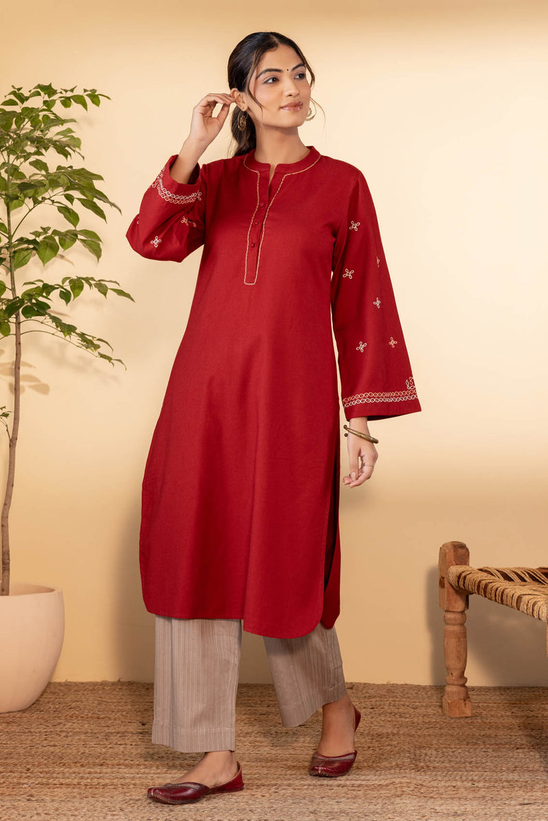 Vermillion Kolam Fine Twill Kurta