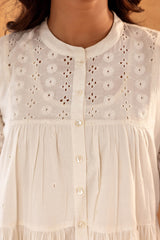 Cream Schiffli Dress