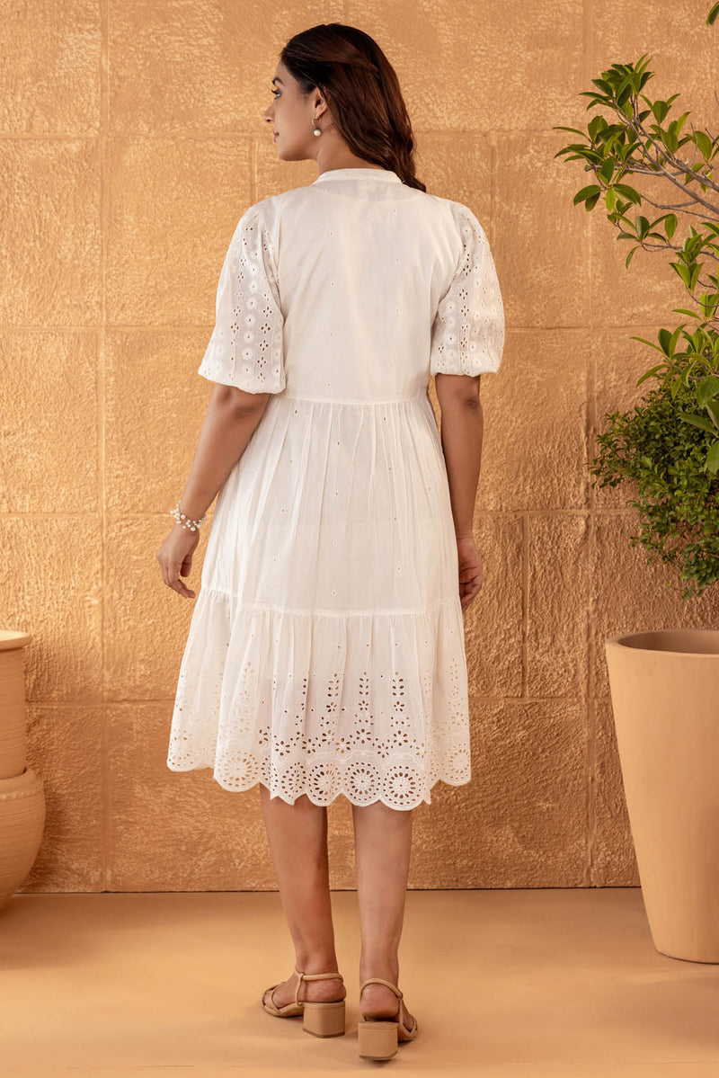 Cream Schiffli Dress