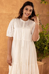 Cream Schiffli Dress