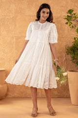 Cream Schiffli Dress