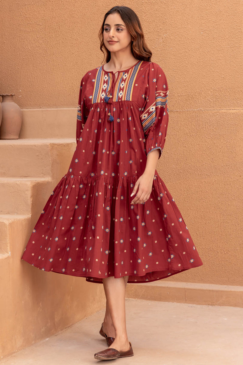 Boho Kilim Cotton Dress