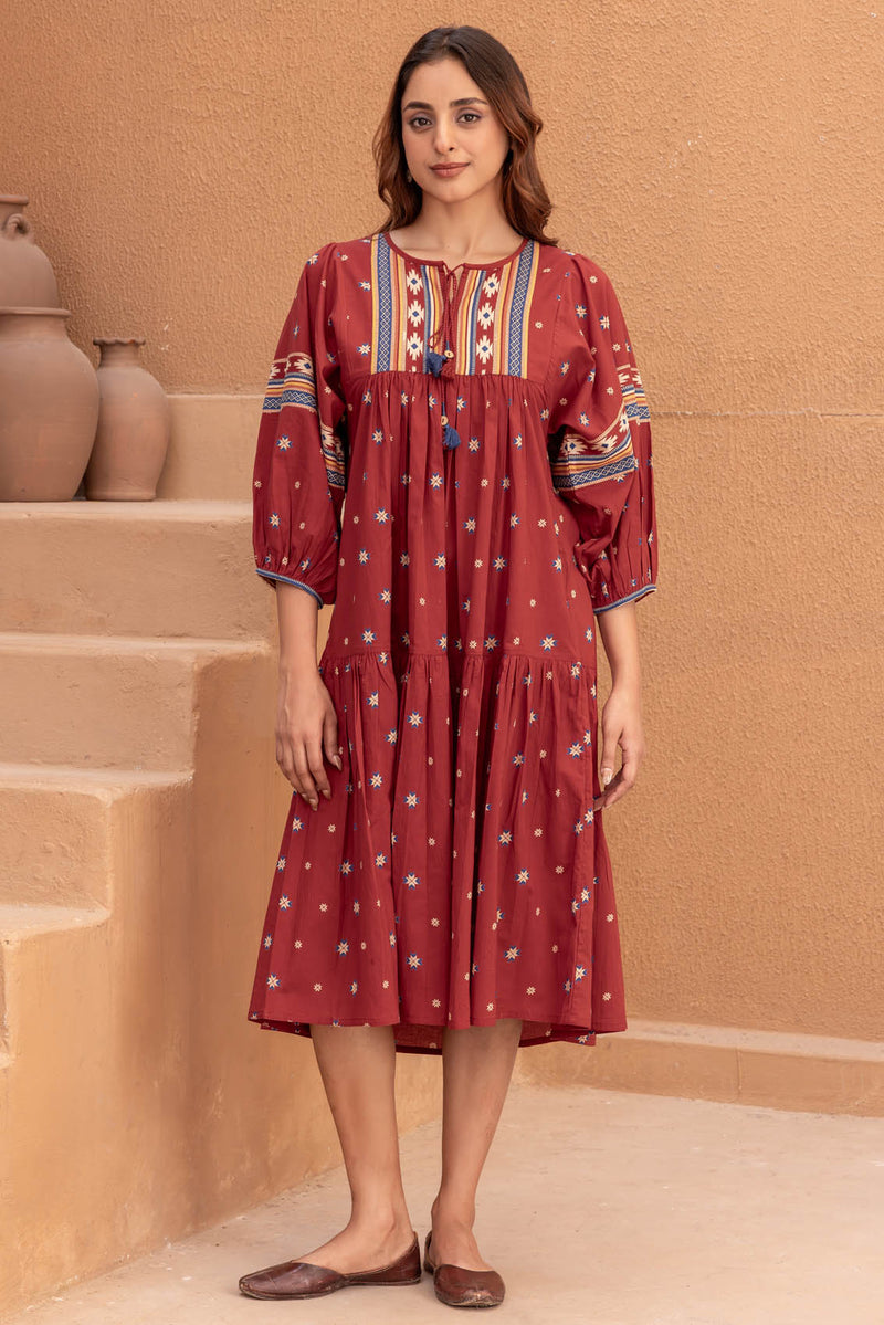 Boho Kilim Cotton Dress