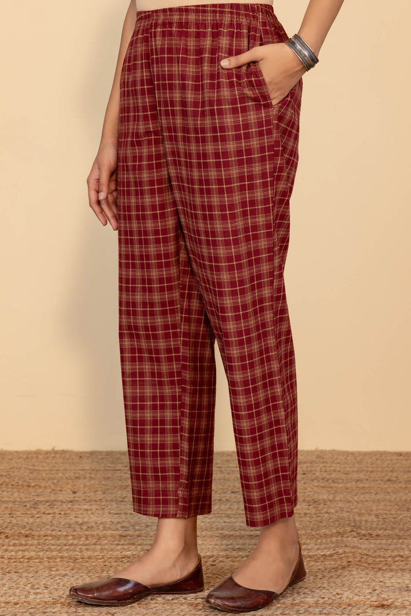 Red Checked Trousers