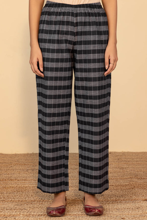 Black Checked Trousers