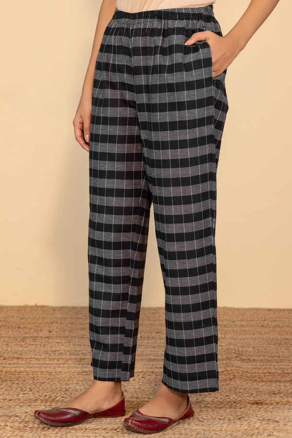 Black Checked Trousers