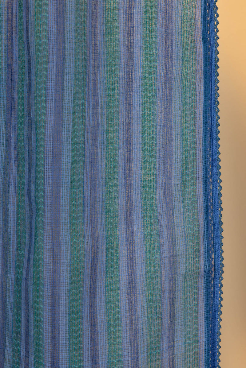 Blue Striped Doria Dupatta