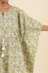 Green Floral Kaftan Set
