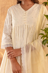 Cream Panel Kurta