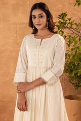 Cream Yoke Kurta