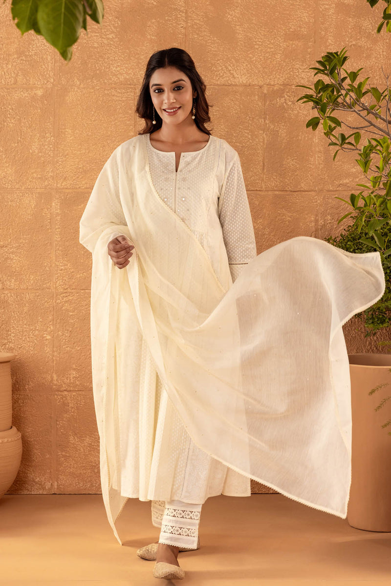 Cream Yoke Kurta