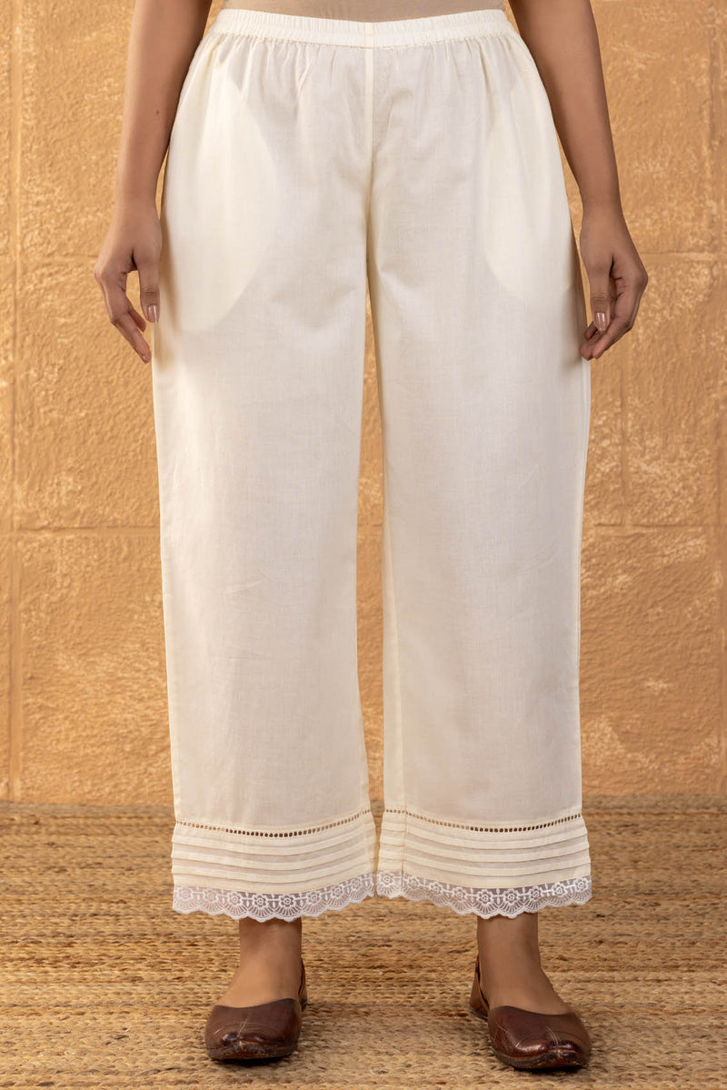 Cream Relaxed Trousers