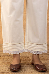 Cream Relaxed Trousers