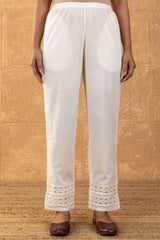 Cream Tapered Trousers