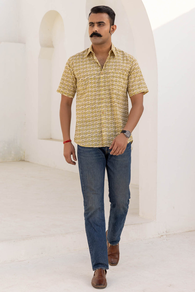 Block Printed Mens Shirt