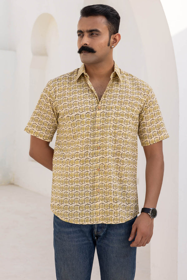 Block Printed Mens Shirt