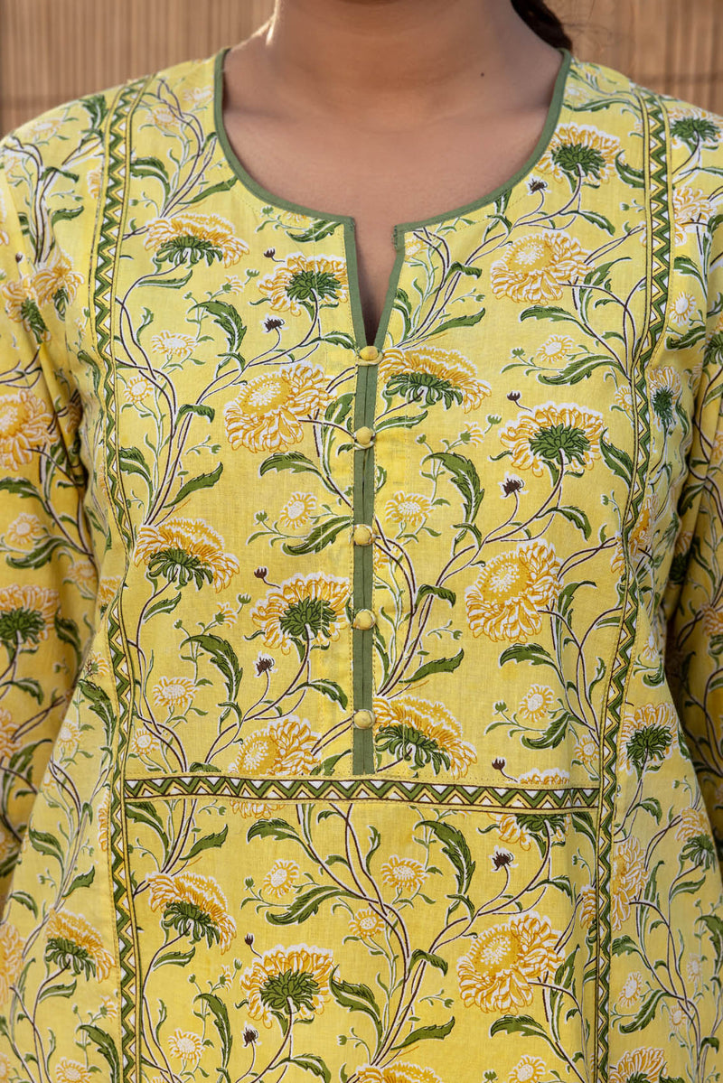 Yellow Sevanti Straight Kurta