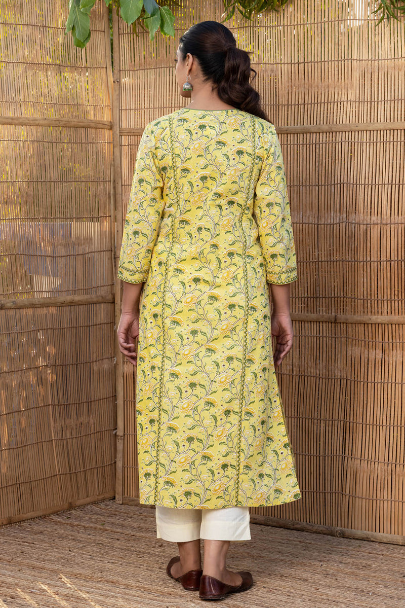 Yellow Sevanti Straight Kurta