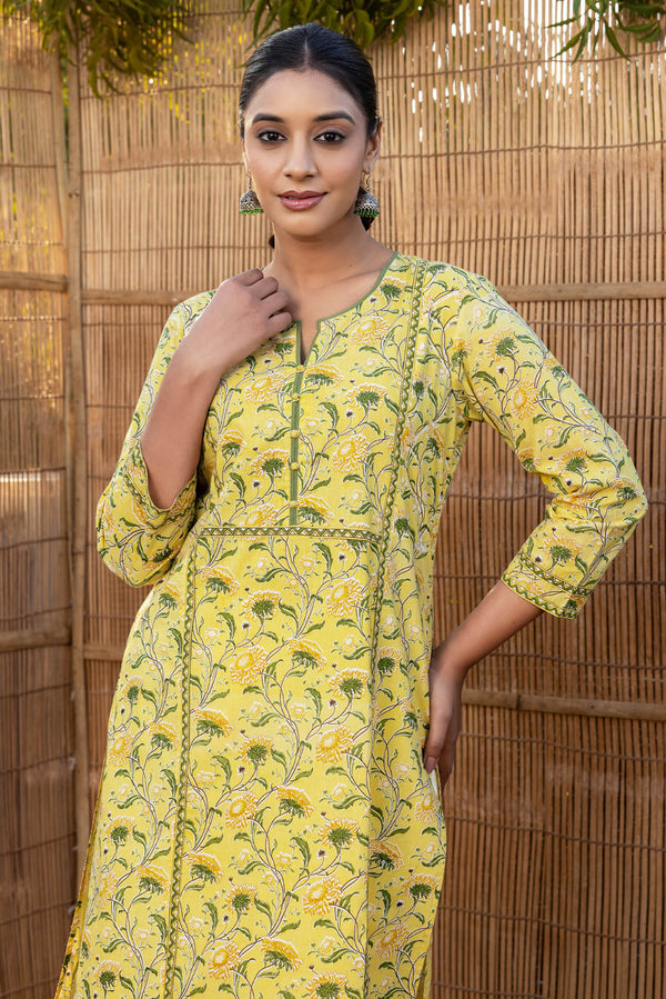 Yellow Sevanti Straight Kurta