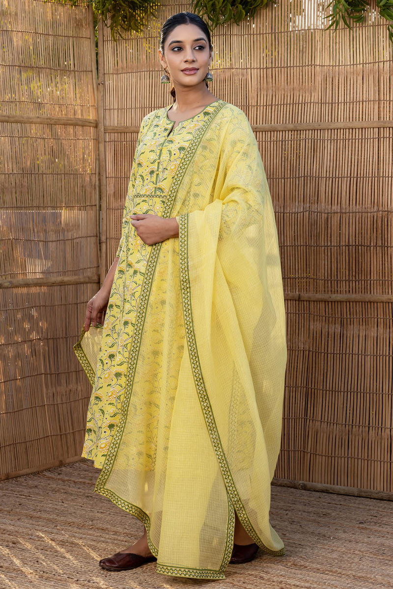 Yellow Sevanti Straight Kurta