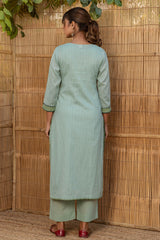 Sage Applique Kurta