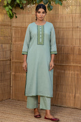 Sage Applique Kurta