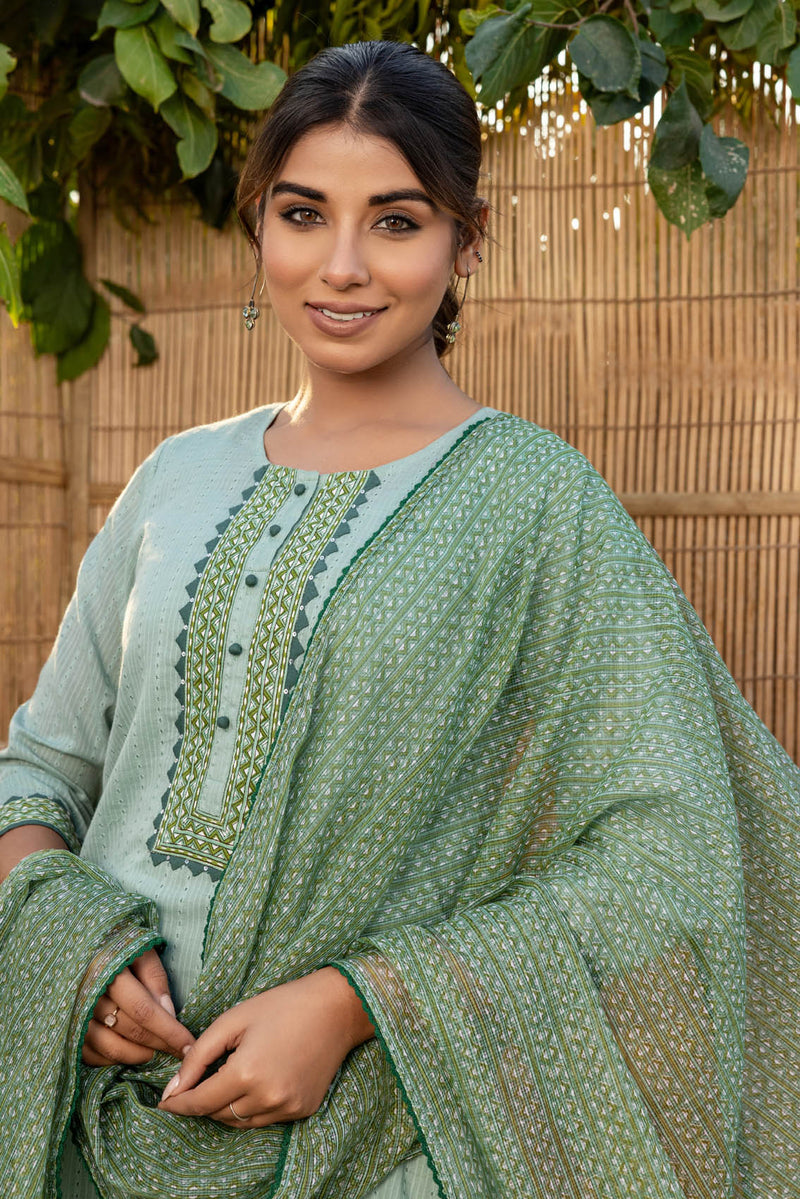 Sage Applique Kurta