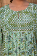 Green Zigzag Kurta