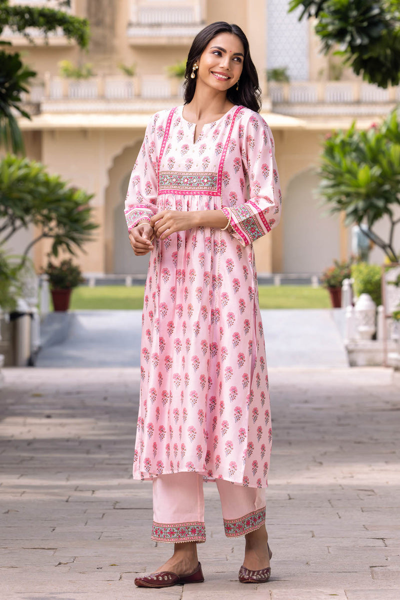 Areeba Chanderi Kurta