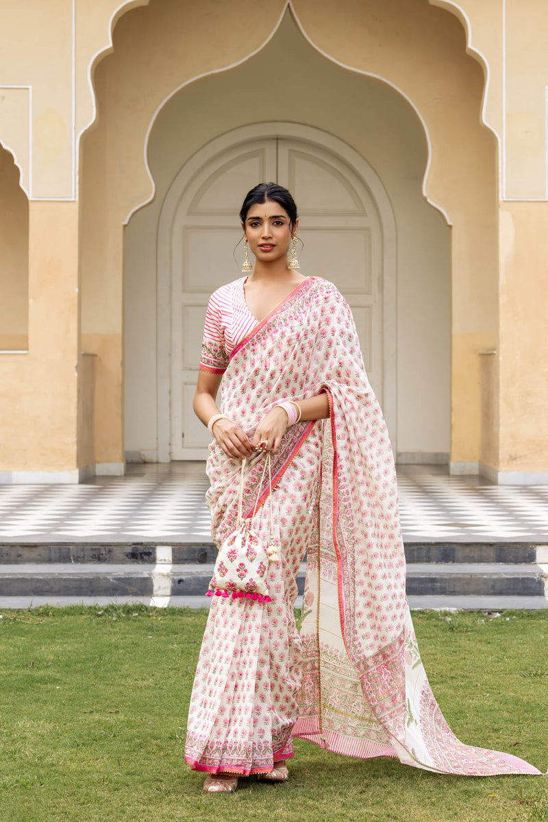 Roshan Bagh Chanderi Sari