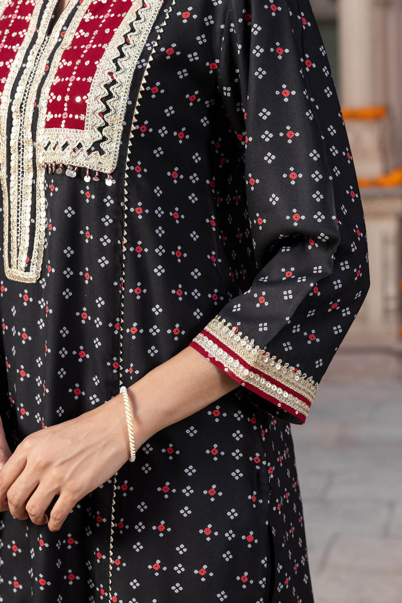 Black Chaubundi Kurta